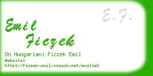 emil ficzek business card